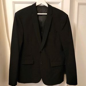 Zara men's slim fit black blazer 4 way stretch